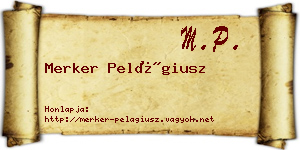 Merker Pelágiusz névjegykártya